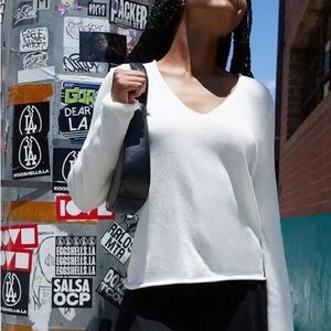 Brandy Melville J Galt White Nikki Long Sleeve Top